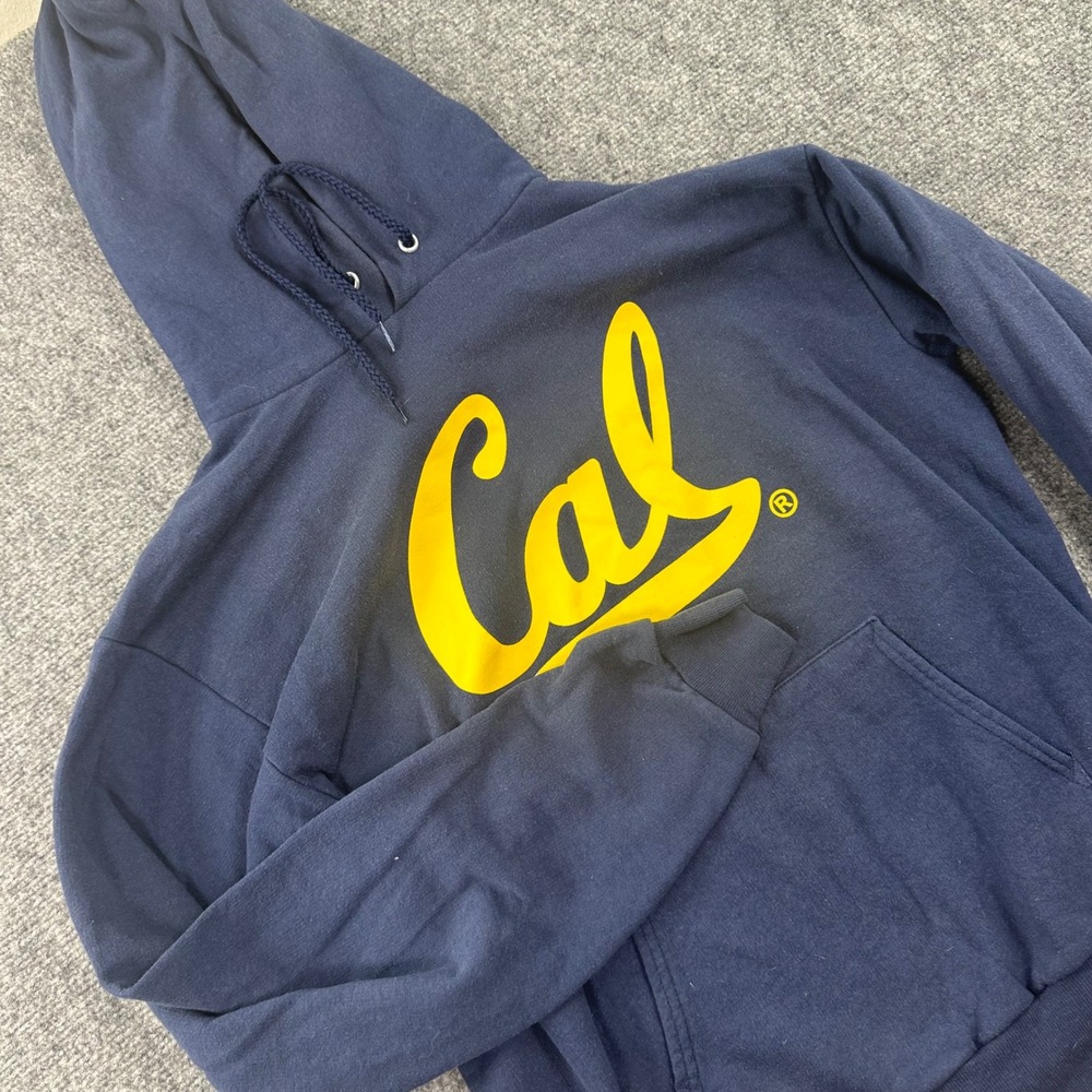 Hanes Hoodie Medium Navy Blue Cal UC Berkeley Graphic Pullover Mens